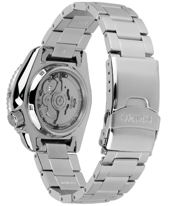 Seiko 5 Sports Checker Flag Special Edition Black Dial Silver Steel Strap Watch For Men - SRPK67K1 - Image 5